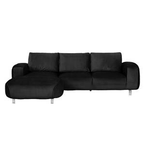 Ecksofa Adamo Microfaser Schwarz - Longchair davorstehend links