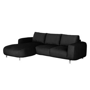 Ecksofa Adamo Microfaser Schwarz - Longchair davorstehend links