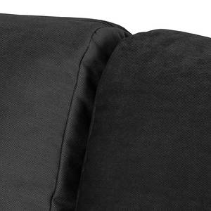 Ecksofa Adamo Microfaser Schwarz - Longchair davorstehend rechts