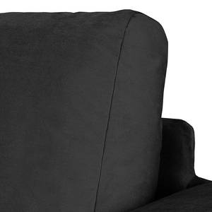 Ecksofa Adamo Microfaser Schwarz - Longchair davorstehend rechts