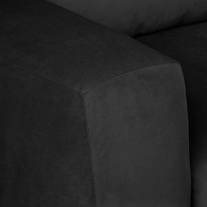 Ecksofa Adamo Microfaser Schwarz - Longchair davorstehend rechts