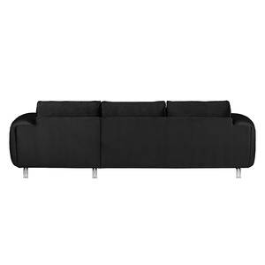 Ecksofa Adamo Microfaser Schwarz - Longchair davorstehend rechts