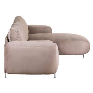 Ecksofa Adamo Microfaser Taupe - Longchair davorstehend rechts