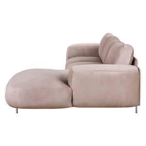 Ecksofa Adamo Microfaser Taupe - Longchair davorstehend rechts