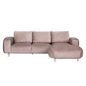 Ecksofa Adamo Microfaser Taupe - Longchair davorstehend rechts