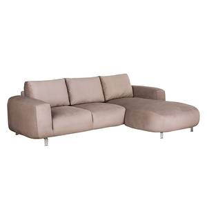 Ecksofa Adamo Microfaser Taupe - Longchair davorstehend rechts