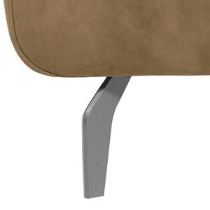 Ecksofa Aden Microfaser Longchair/Ottomane davorstehend rechts - Braun