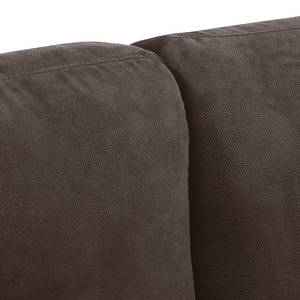 Ecksofa Agueada IV Kunstleder / Webstoff Braun - Longchair davorstehend links