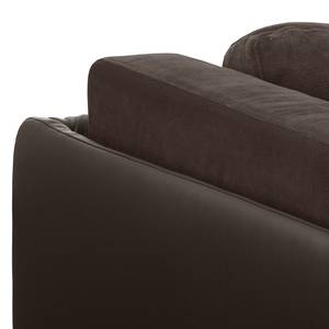 Ecksofa Agueada IV Kunstleder / Webstoff Braun - Longchair davorstehend links