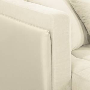 Canapé d'angle Agueada IV Imitation cuir / Tissu - Ecru - Méridienne courte à gauche (vue de face)