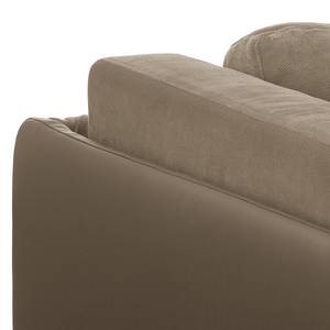 Ecksofa Agueada IV Kunstleder / Webstoff Latte Macchiato - Longchair davorstehend links