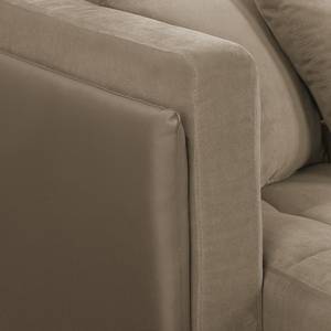 Ecksofa Agueada IV Kunstleder / Webstoff Latte Macchiato - Longchair davorstehend links