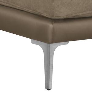 Ecksofa Agueada IV Kunstleder / Webstoff Latte Macchiato - Longchair davorstehend links