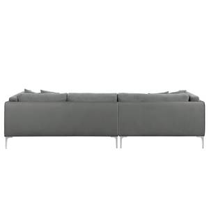 Ecksofa Agueada IV Kunstleder / Webstoff Platin - Longchair davorstehend links