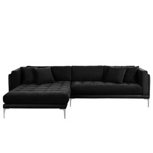 Ecksofa Agueada IV Kunstleder / Webstoff Schwarz - Longchair davorstehend links