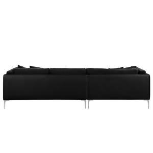 Ecksofa Agueada IV Kunstleder / Webstoff Schwarz - Longchair davorstehend links