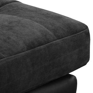 Ecksofa Agueada IV Kunstleder / Webstoff Schwarz - Longchair davorstehend links