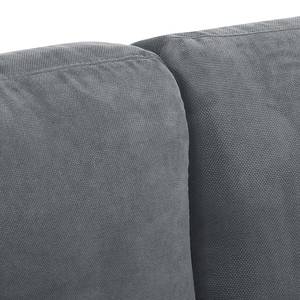 Ecksofa Agueada IV Kunstleder / Webstoff Schwarz / Grau - Longchair davorstehend links