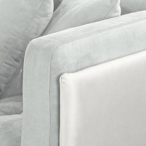 Ecksofa Agueada IV Kunstleder / Webstoff Weiß / Silber - Longchair davorstehend links