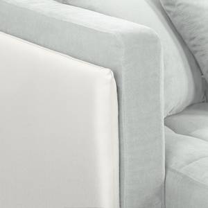 Ecksofa Agueada IV Kunstleder / Webstoff Weiß / Silber - Longchair davorstehend links