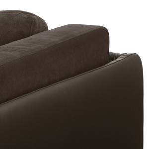 Ecksofa Agueada IV Kunstleder / Webstoff Braun - Longchair davorstehend rechts