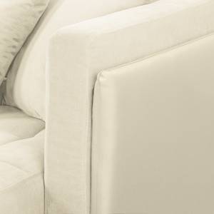 Canapé d'angle Agueada IV Imitation cuir / Tissu - Ecru - Méridienne courte à droite (vue de face)