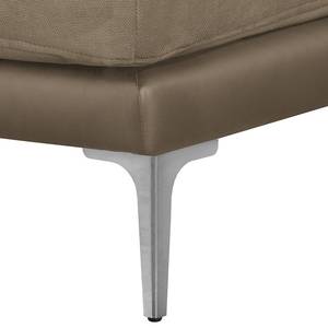 Canapé d'angle Agueada IV Imitation cuir / Tissu - Latte macchiatto - Méridienne courte à droite (vue de face)