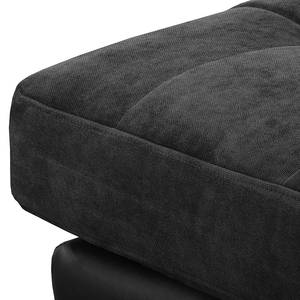 Ecksofa Agueada IV Kunstleder / Webstoff Schwarz - Longchair davorstehend rechts