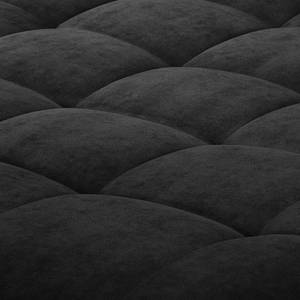 Canapé d'angle Agueada IV Imitation cuir / Tissu - Noir - Méridienne courte à droite (vue de face)