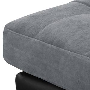 Ecksofa Agueada IV Kunstleder / Webstoff Schwarz / Grau - Longchair davorstehend rechts