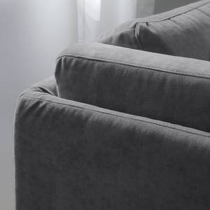 Ecksofa Agueda II Webstoff Dunkelgrau - Longchair davorstehend rechts