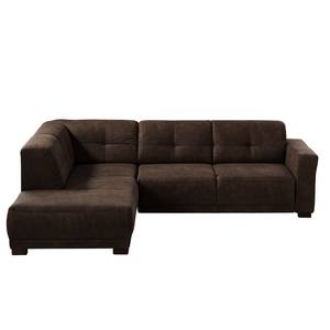 Ecksofa Aledo Antiklederoptik - Braun - Ottomane davorstehend links