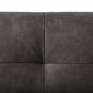 Canapé d'angle Aledo Aspect cuir vieilli - Gris marron - Méridienne longue à droite (vue de face)