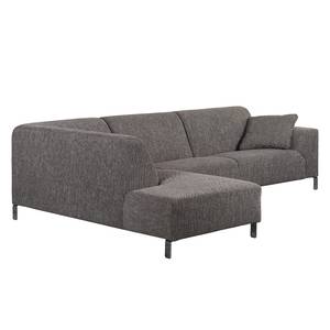 Ecksofa Almeirim Strukturstoff Braungrau Longchair davorstehend links