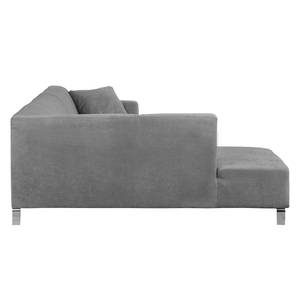 Ecksofa Almeirim Webstoff Longchair/Ottomane davorstehend links - Grau