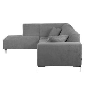 Ecksofa Almeirim Webstoff Longchair/Ottomane davorstehend links - Grau