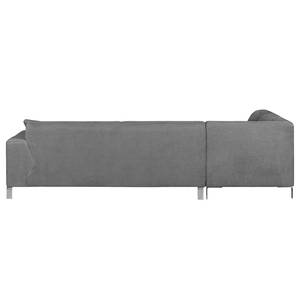 Ecksofa Almeirim Webstoff Longchair/Ottomane davorstehend links - Grau