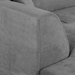 Ecksofa Almeirim Webstoff Longchair/Ottomane davorstehend links - Grau