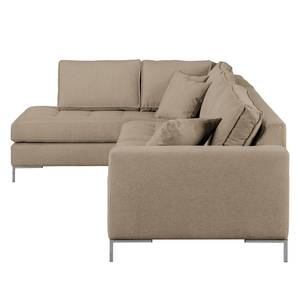 Ecksofa Amarante Webstoff Cappuccino - Longchair davorstehend links