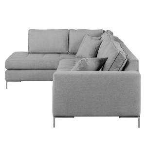 Ecksofa Amarante Webstoff Webstoff - Lichtgrau - Longchair davorstehend links