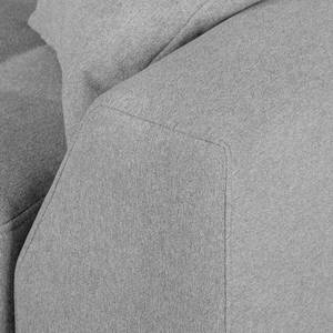 Canapé d'angle Amarante Tissu - Gris clair - Méridienne courte à gauche (vue de face)
