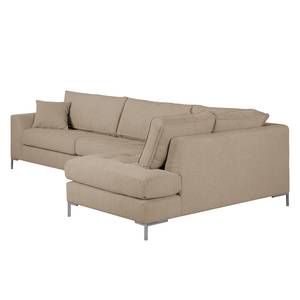 Ecksofa Amarante Webstoff Cappuccino - Longchair davorstehend rechts