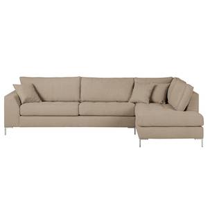 Ecksofa Amarante Webstoff Cappuccino - Longchair davorstehend rechts