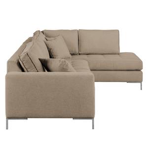 Ecksofa Amarante Webstoff Cappuccino - Longchair davorstehend rechts