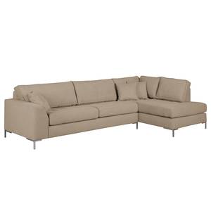 Ecksofa Amarante Webstoff Cappuccino - Longchair davorstehend rechts