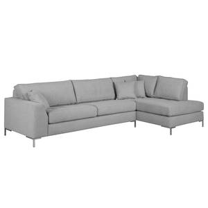 Ecksofa Amarante Webstoff Webstoff - Lichtgrau - Longchair davorstehend rechts