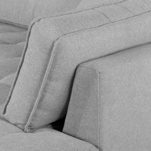 Canapé d'angle Amarante Tissu - Gris clair - Méridienne courte à droite (vue de face)