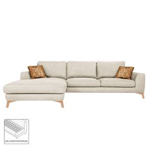 Ecksofa Amatola Microfaser Beige - Longchair davorstehend links