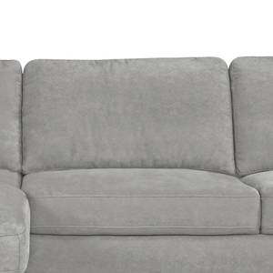 Ecksofa Amatola Microfaser Lichtgrau - Longchair davorstehend links