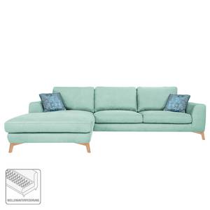 Ecksofa Amatola Microfaser Mintgrün - Longchair davorstehend links